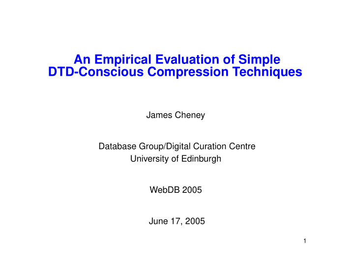 an empirical evaluation of simple dtd conscious