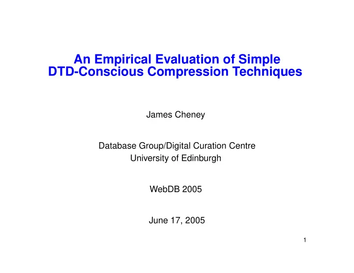 an empirical evaluation of simple dtd conscious