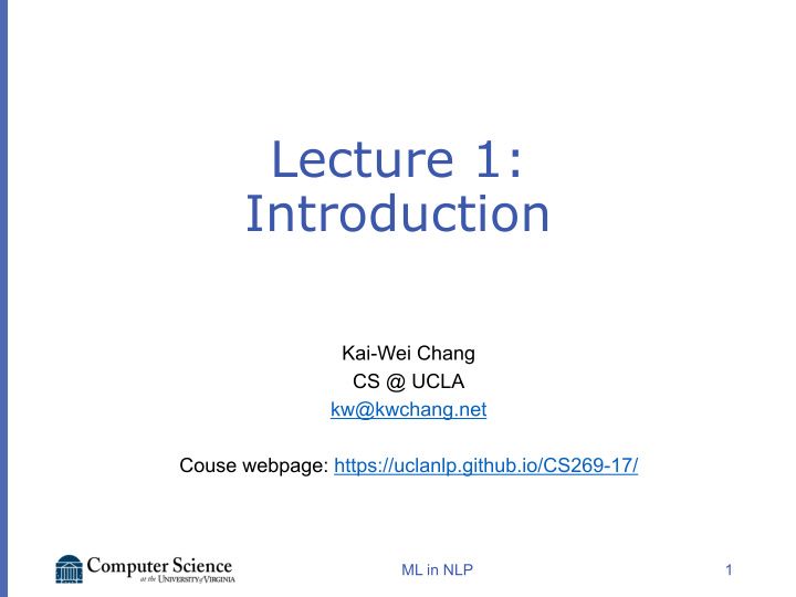 lecture 1 introduction