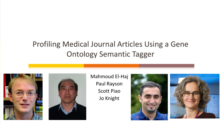 profiling medical journal articles using a gene ontology