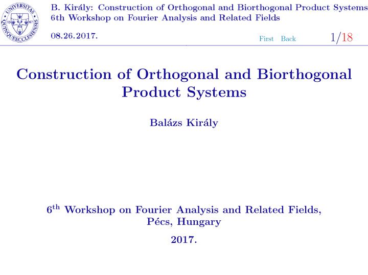 construction of orthogonal and biorthogonal product