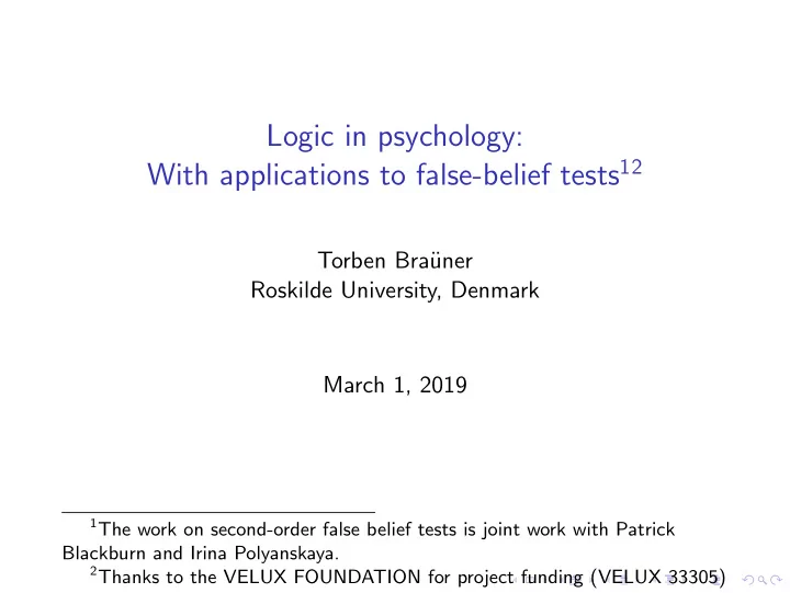 logic in psychology