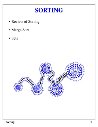 SORTING   Review of Sorting   Merge Sort   Sets  sorting  1  Sorting Algorithms