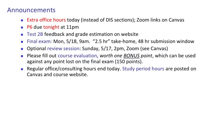 announcements