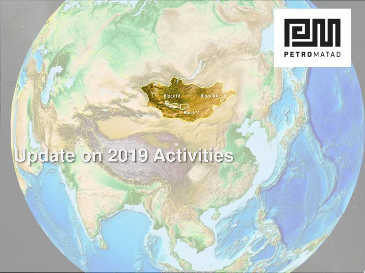 update on 2019 activities disclaimer
