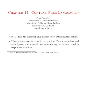 Closure Properties  Theorem: CFLs are closed under union If L 1 and L 2 are CFLs, then L 1  L 2