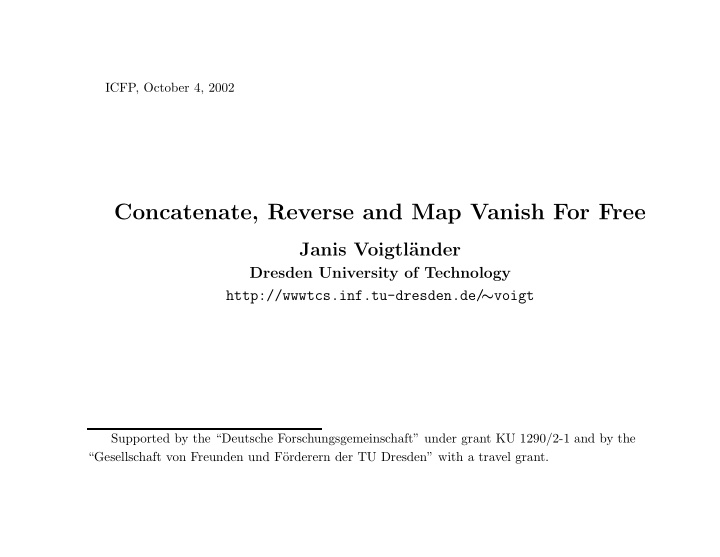 concatenate reverse and map vanish for free