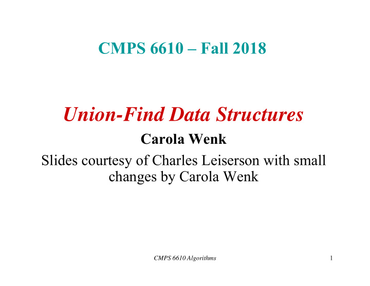 union find data structures