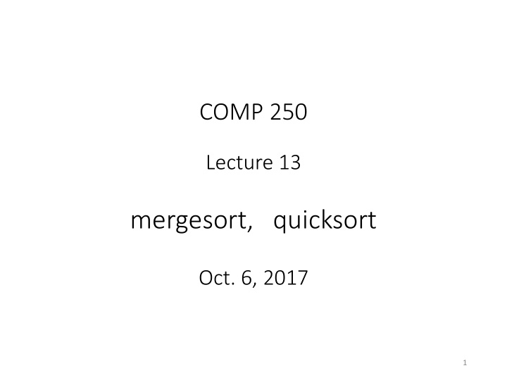 mergesort quicksort