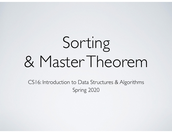 sorting master theorem