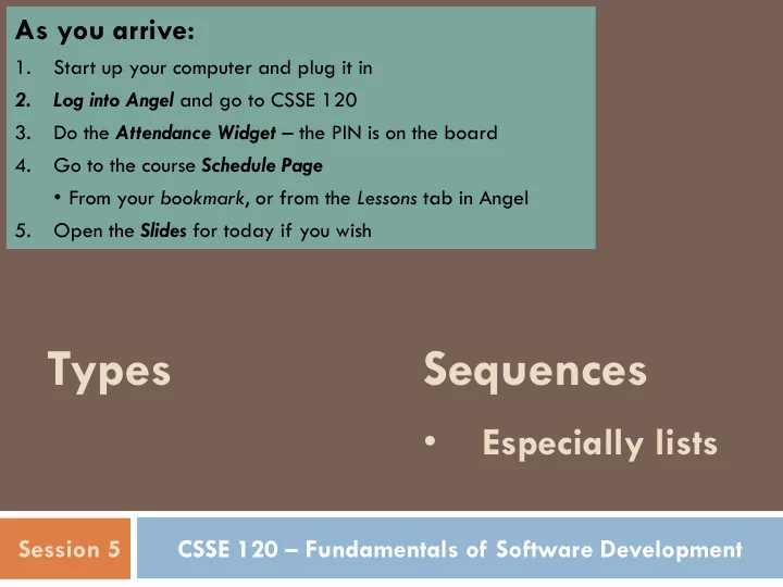 types sequences