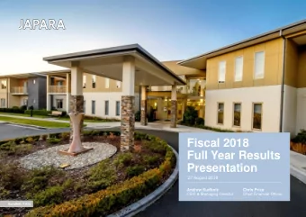 Fiscal 2018  Full Year Results  Presentation  27 August 2018  Andrew Sudholz  Chris Price  CEO