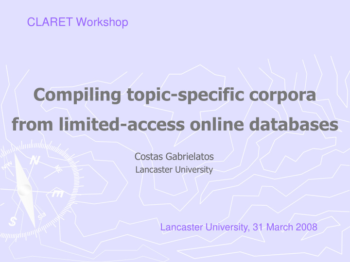 compiling topic specific corpora