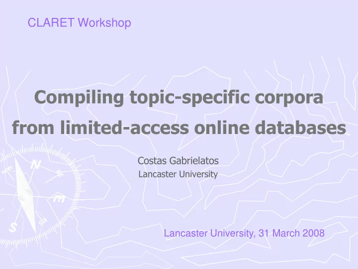 compiling topic specific corpora