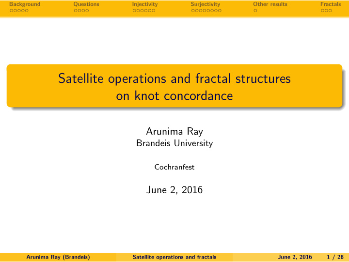 satellite operations and fractal structures on knot