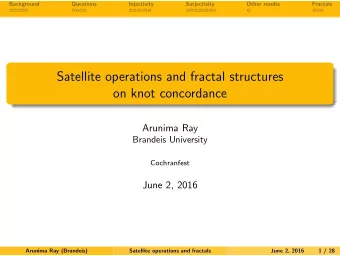 Satellite operations and fractal structures  on knot concordance  Arunima Ray  Brandeis University