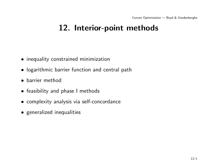 12 interior point methods