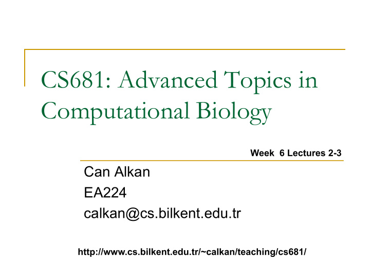 cs681 advanced topics in