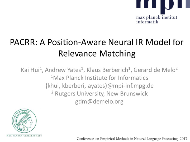 pacrr a position aware neural ir model for relevance