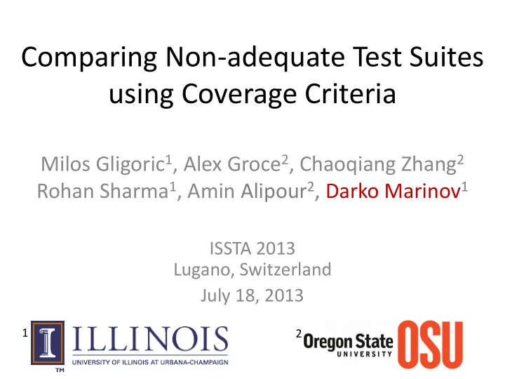 using coverage criteria