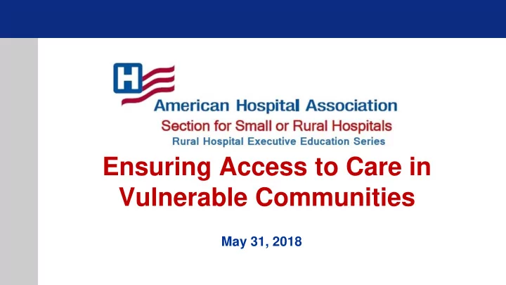 ensuring access to care in vulnerable communities