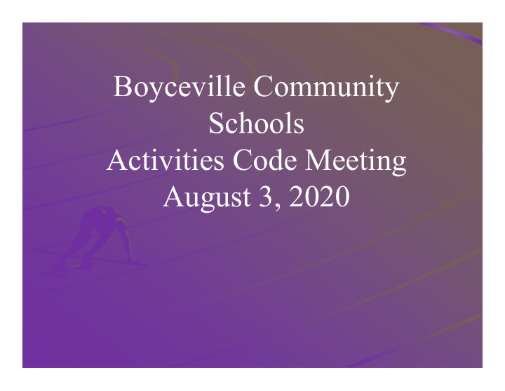 boyceville community schools activities code meeting