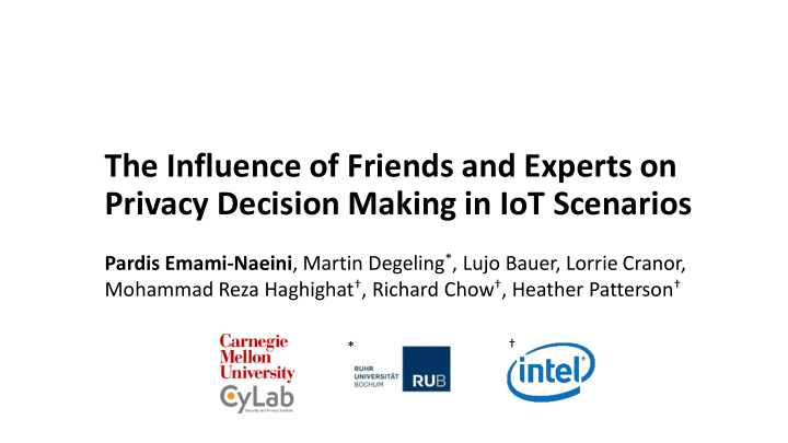 privacy decision making in iot scenarios