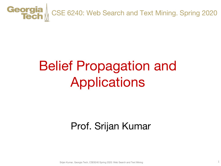 belief propagation and applications