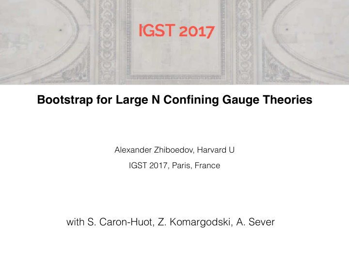 bootstrap for large n confining gauge theories