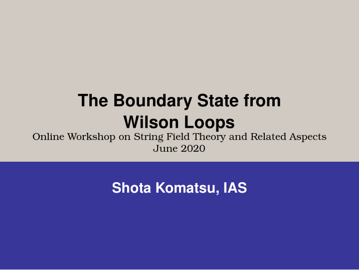 the boundary state from wilson loops