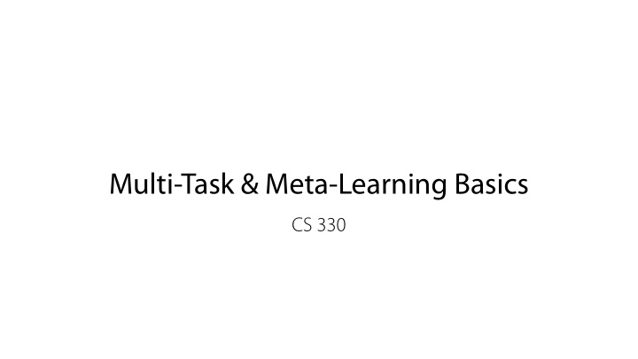 multi task meta learning basics