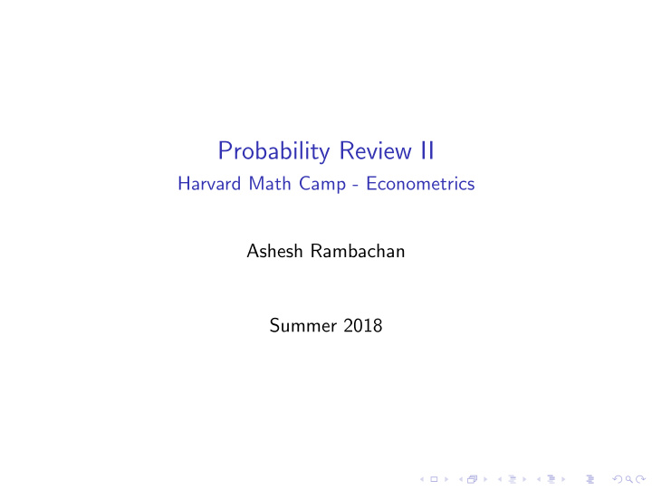 probability review ii