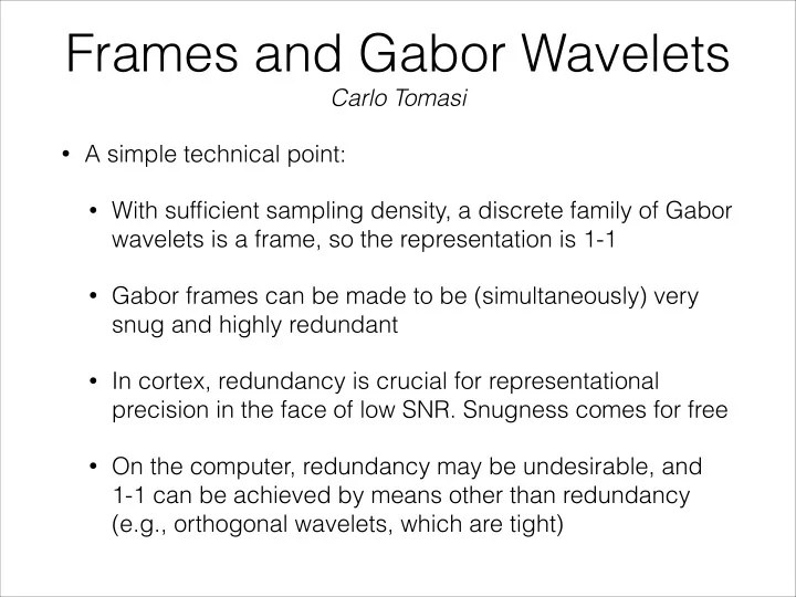 frames and gabor wavelets