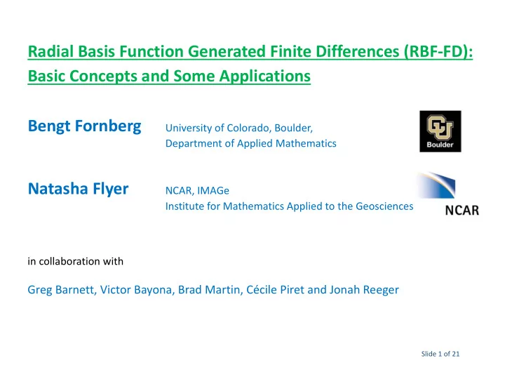 radial basis function generated finite differences rbf fd