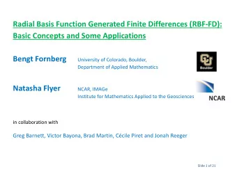 Radial Basis Function Generated Finite Differences (RBF  FD): Basic Concepts and Some
