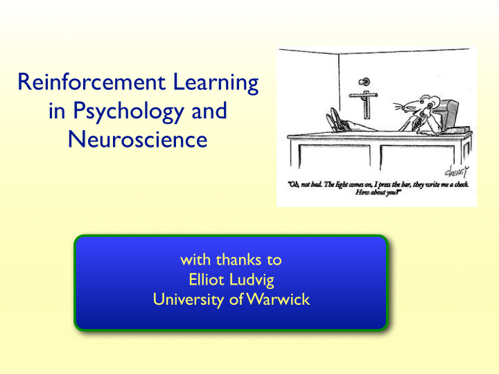 reinforcement learning in psychology and neuroscience