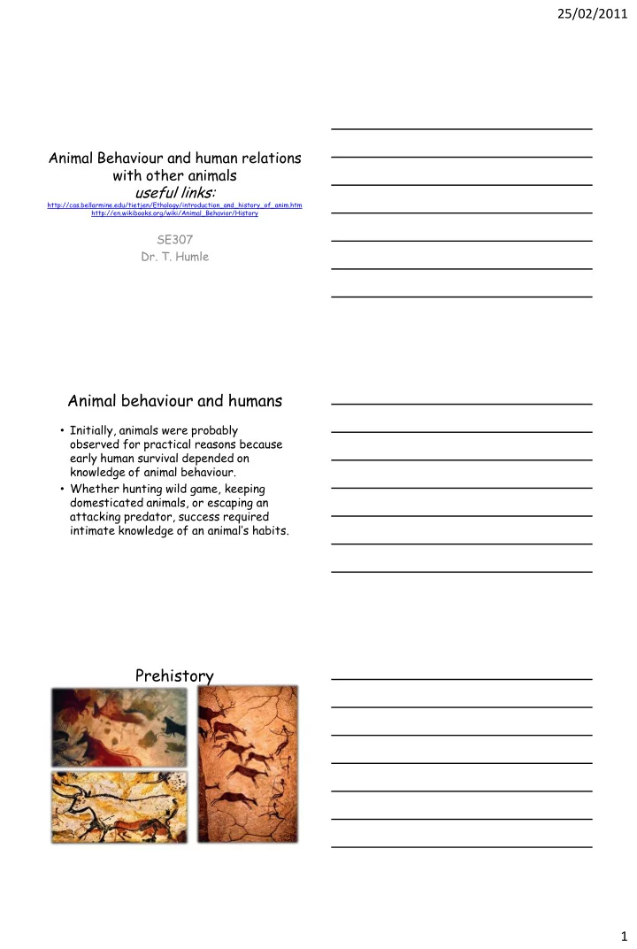animal behaviour and humans