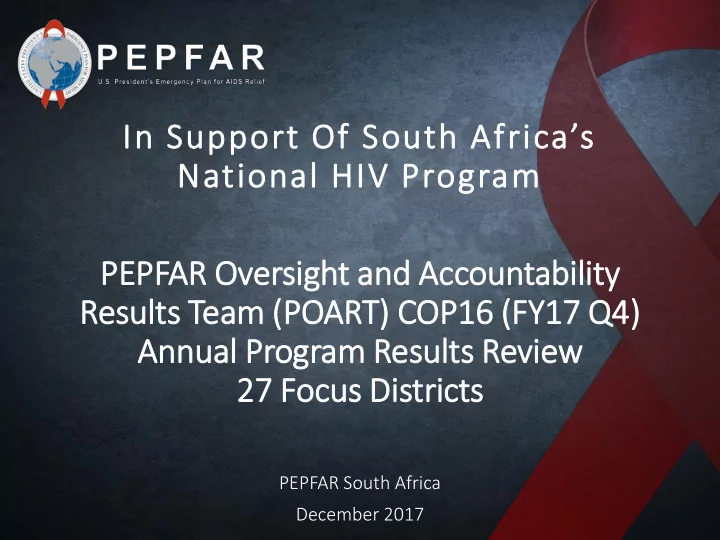 in support of south africa s