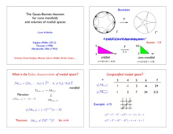 What is the Euler characteristic of moduli space ? Compactified moduli space ?  n  3          4