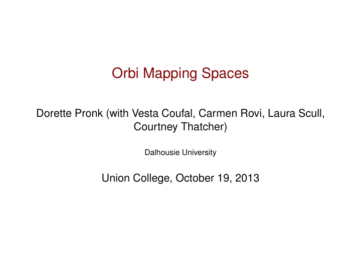 orbi mapping spaces
