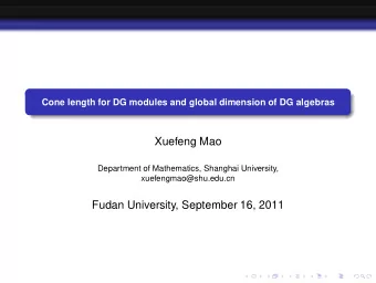 Xuefeng Mao  Department of Mathematics, Shanghai University,  xuefengmao@shu.edu.cn  Fudan