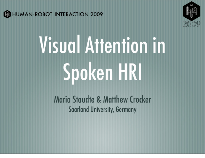 visual attention in spoken hri