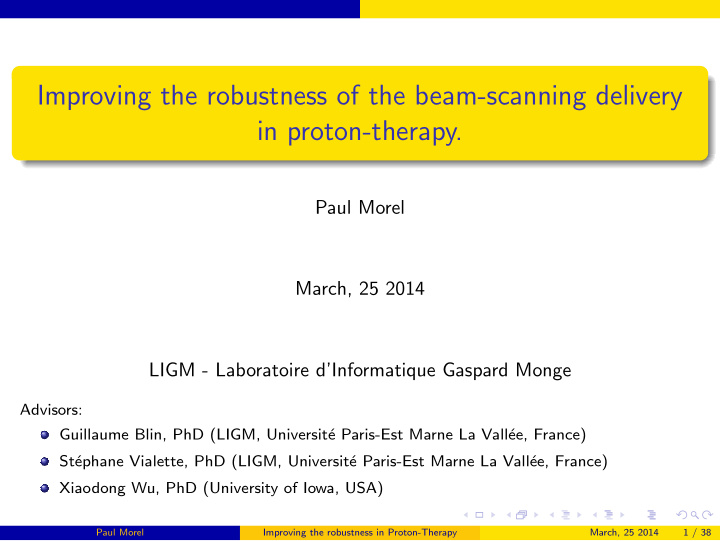 improving the robustness of the beam scanning delivery in