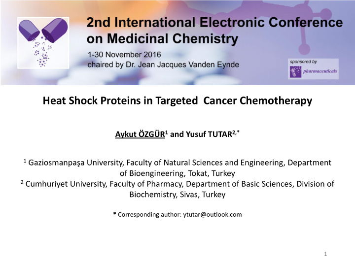 heat shock proteins in targeted cancer chemotherapy