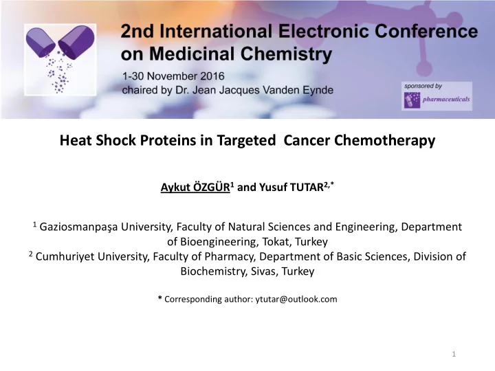 heat shock proteins in targeted cancer chemotherapy