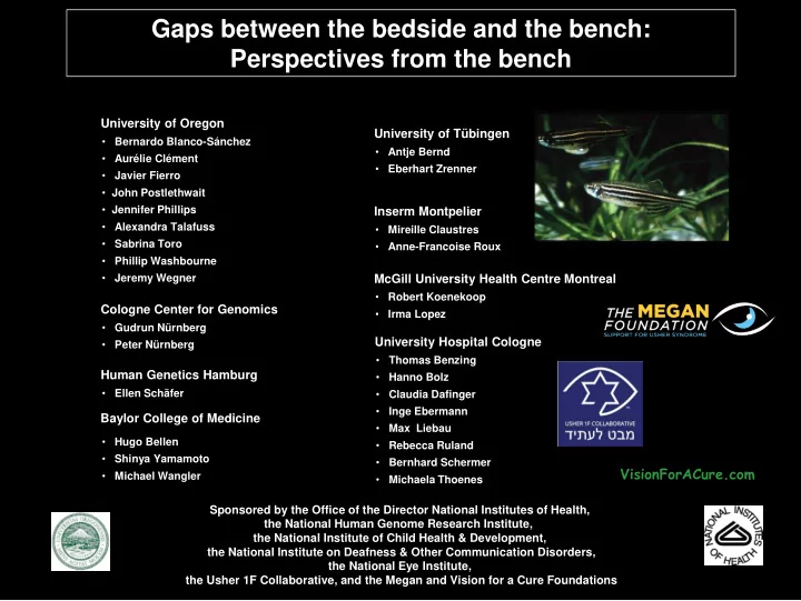 gaps between the bedside and the bench perspectives from