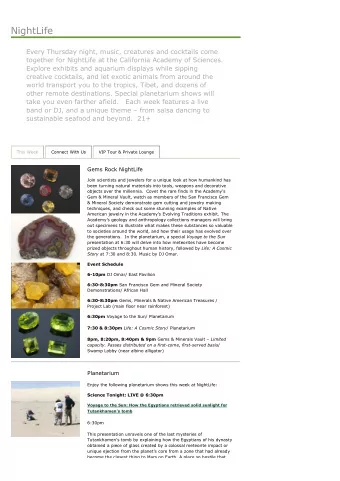 NightLife  Every Thursday night, music, creatures and cocktails come  together for NightLife at the