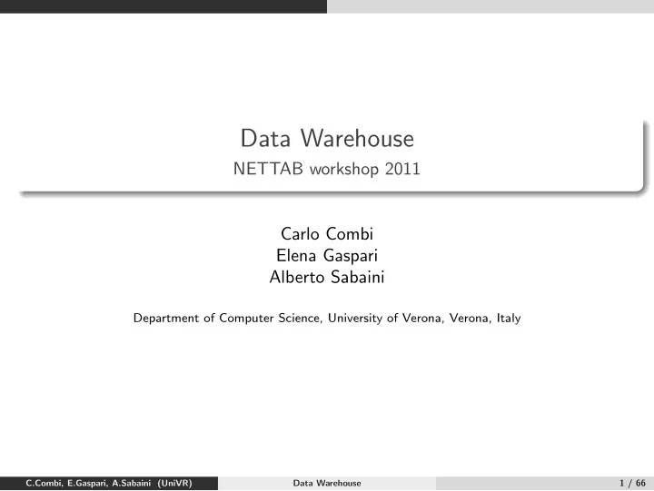 data warehouse