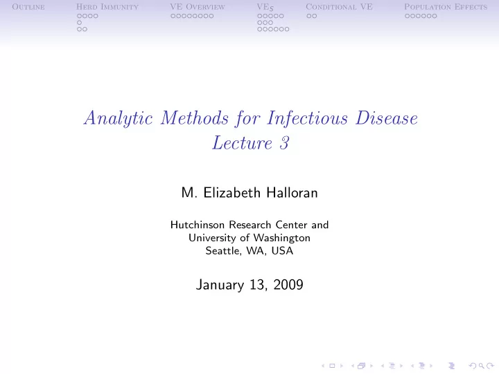 analytic methods for infectious disease lecture 3