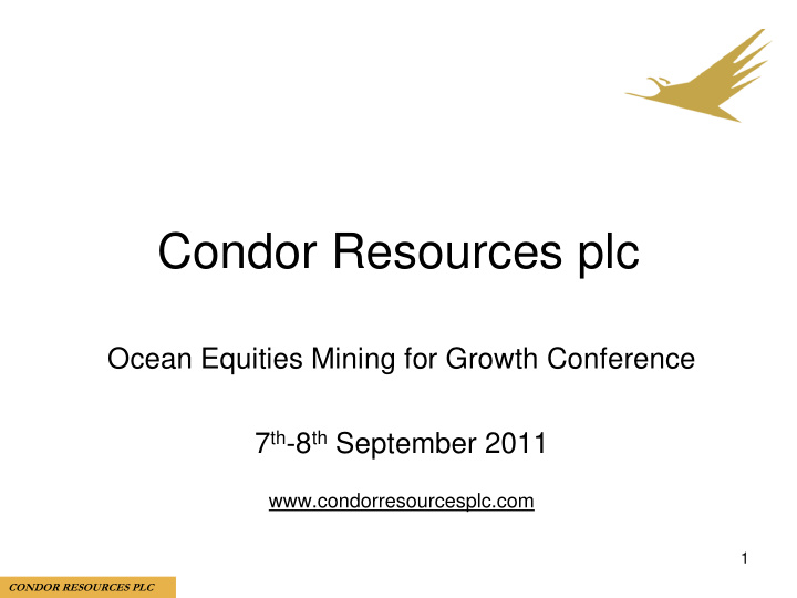 condor resources plc